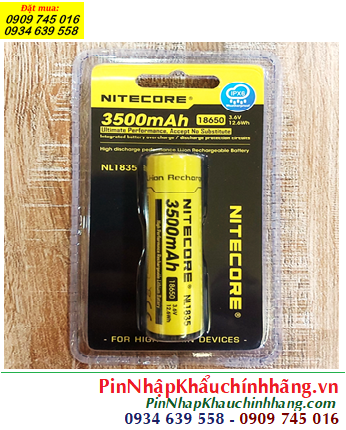 Nitecore NL1835HP; Pin sạc 18650 Lithium Li-ion 3.7v Nitecore NL1835 (3500mAh với 12.6Wh)